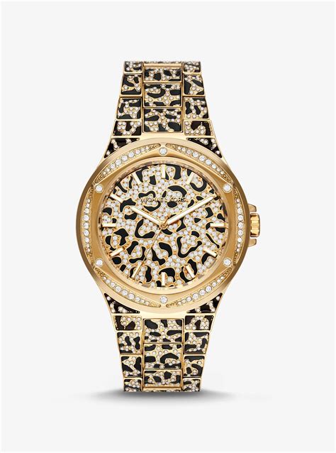 michael kors bling bezel watch|lennox animal pave watch.